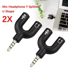 Headphone Mic Splitter Adapter U-shaped